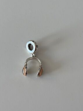 Pandora Silver and Rose Gold Headphones Dangle Charm